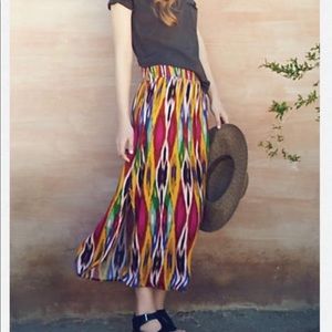 Anthropologie - Vanessa Virginia silk print skirt